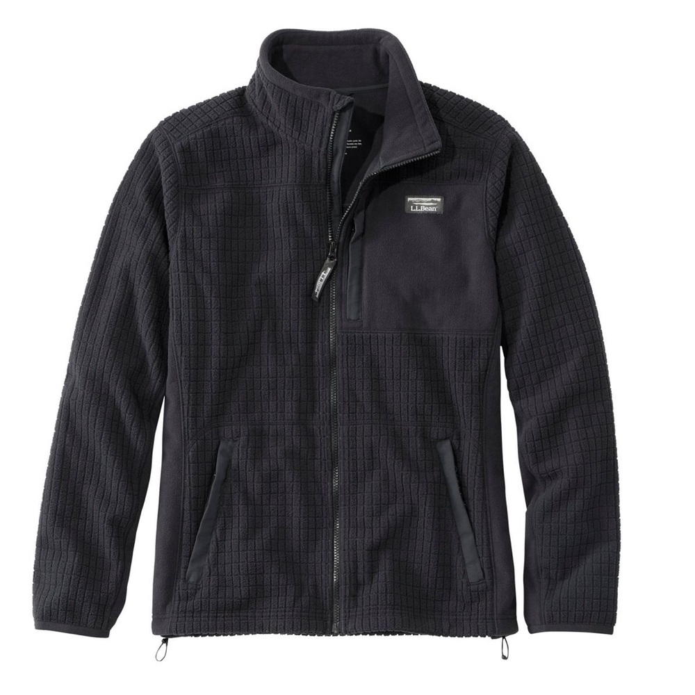 LL Bean Mountain Classic Windproof Fleece Jacket zip black 3XL Cabincore hike